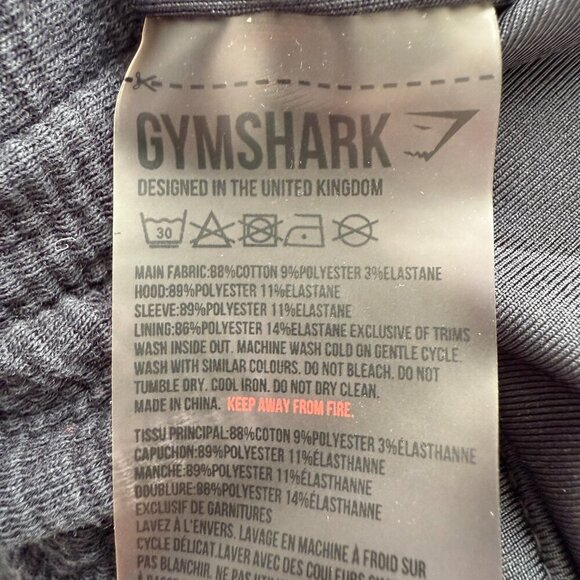 Gymshark Cropped Full Zip Hooded Sweatshirt Women's Small Black Workout Active - Picture 13 of 13